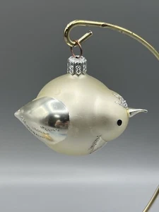 Radko mundgeblasenes Glas Silber Vogel Figur Christbaumschmuck Glitzer Germany - Bild 1 von 6