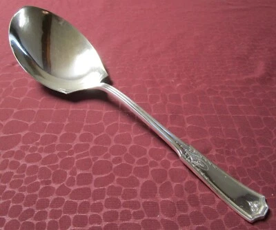 Cuchara grande para servir o bayas Shakespeare 1924 plateada sin monograma BU Foto 1 de 3