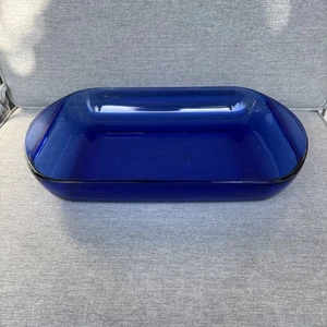 VTG Anchor Hocking Cobalt Blue 4 Qt/Lt Casserole Dish 11” x 13" USA Discontinued - Picture 1 of 8