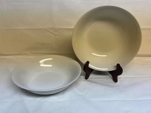 Crate & Barrel Set Of 2 All White Porcelain Vegetable Serving Bowls 9” - Picture 1 of 5