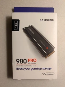 Samsung 980 Pro SSD with Heatsink 1TB PCIe Gen 4 NVMe M.2p - Afbeelding 1 van 4