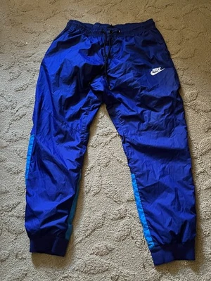 Nike Vintage Windrunner Sweatpants Mens Blue XL Nylon Soccer Glanz Two Tone - Image 1 of 4