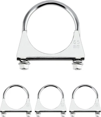 Abrazadera de escape/silenciador de perno en U de acero inoxidable QWORK (2,5" 2-1/2, paquete de 4  Foto 1 de 4