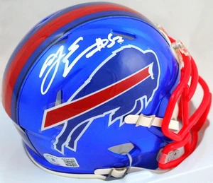 Mini casco autografiado por AJ Epenesa Buffalo Bills Flash Speed-Beckett con holograma - Imagen 1 de 3