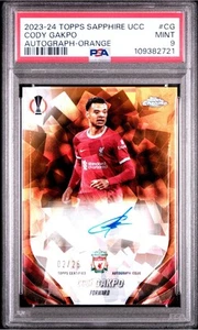 Cody Gakpo PSA 9 Auto Topps Chrome 2023-24 Sapphire UCC Orange POP 2 #'d /25 - Picture 1 of 2