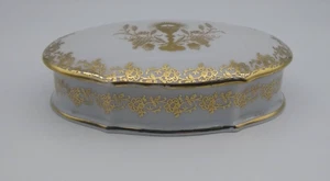 J.B Limoges Porzellan vergoldet Scmuckschatulle Porcelaine France Vintage - Bild 1 von 15