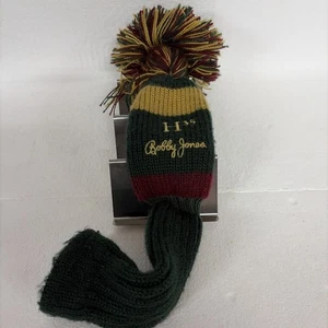 Golf Sock Bobby Jones Knit Pom-Pom Headcover, Green Gold Excellent Condition h35 - Picture 1 of 2