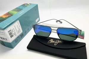 Sonnenbrille Maui Jim Beaches Polarisiert Piloten Grau Blau Hawaii B541N 27A Neu - Bild 1 von 4