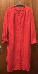 Shein Curve Kleid 2XL rot Knopfleiste Langarm  - Bild 1 von 3