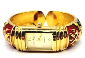 Orologio Joan Rivers Bracciale Smalto Cinturino Multicolore Nuova Batteria Tono Oro RARO - Foto 1 di 7