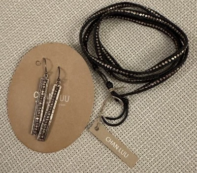 CHAN LUU: Pulsera envolvente de plata de ley + conjunto de pendientes de cuentas/canal nuevos con etiquetas Foto 1 de 3