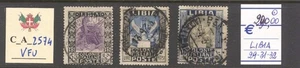 C_A_2574 LIBIA. Top values of 1921 "PITTORICA" set. Sc. 29-31. Used - Picture 1 of 1