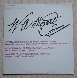 Mozart Vesperae De Dominica Camerata of Los Angeles Mitzelfelt Crystal Records - Picture 1 of 7
