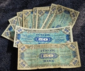 ALLIED MILITARY CURRENCY Germany 1944 10of50 Mark 1 looks atmost mint. 1 ruff - Picture 1 of 3