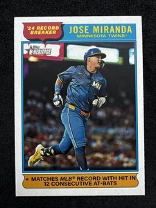 βπ¦ 2025 Topps Heritage - Record Breakers Jose Miranda #4 ππ¦ - Picture 1 of 2