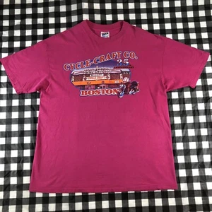 Harley Davidson Cycle & Craft Boston 1994 Vintage Pink T-Shirt Single Stitch XL - Bild 1 von 11