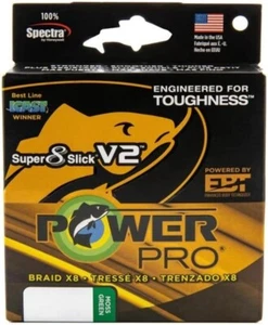 PowerPro Super 8 Slick V2 Braided Line 30 lb test 300 Yards Color Moss Green - Picture 1 of 2