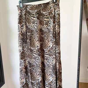 FUDA Vintage 90er Seide Leopardenmuster MIdi Rock Gr. M - Bild 1 von 7