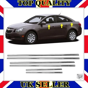 Chrome Windows Frame Trim 6 pcs S.STEEL For Chevrolet CRUZE Saloon 2009 to 2016 - Picture 1 of 12