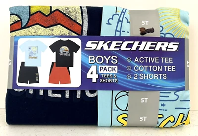 Skechers ~ Niños Talla 5T ~ Paquete de 4 - Camisetas y Pantalones Cortos ~ Nuevos en Paquete Foto 1 de 4