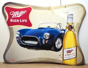 Insegna Latta Metallo Auto Shelby Cobra Blu Birra Miller High Life 36x28" - Foto 1 di 4