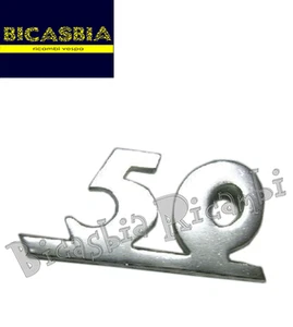 2905 - ALU SCHILD CHROM FRONTSCHILD NR. 50 VESPA 50 SPECIAL R L N - Bild 1 von 1