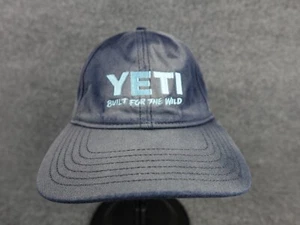 Yeti Built For The Wild Hat Leather Strapback Cap Coolers One Size Blue Cotton - Picture 1 of 8