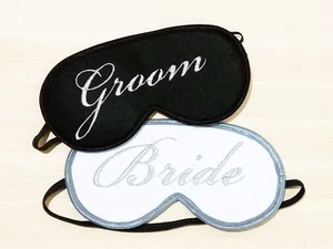 Groom and Bride Sleep Masks for Wedding, Eye Mask for Sleeping, Wedding Gift, FF - Picture 1 of 5