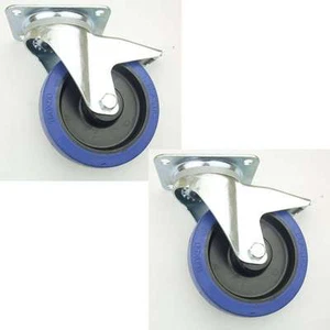 2x 160 mm SL Möbelrollen m. Bremse Rollen Möbel Transportrollen Lenkrollen Gummi - Bild 1 von 11