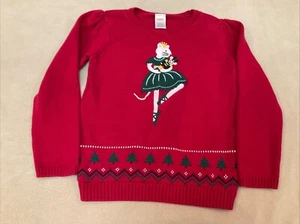 GYMBOREE Sweater NUTCRACKER Cat Mouse Pullover Red Embroidered Christmas - Picture 1 of 5