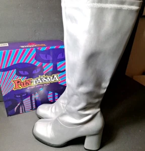 Pleaser Funtasma Gogo300 Retro Gogo Dancer Disco Stiefel Silber Gr. 11 Kniehoch - Bild 1 von 13