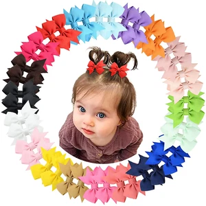 40PCS 2 Inch Baby Hair Bows Clips for Girls Grosgrain Ribbon Fully Lined Infant - Picture 1 of 8