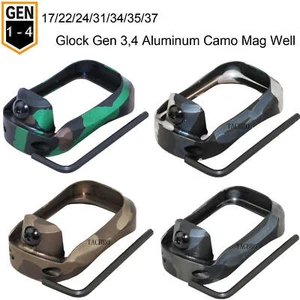 Camo Anodized Flared Aluminum Mag Well Fit Gl0ck Gen1-4 G17/22/24/31/34/35/37 - Picture 1 of 21
