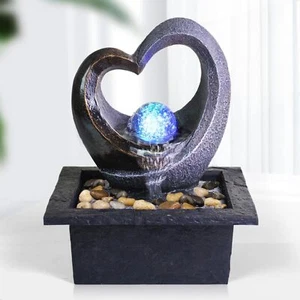 Water Garden Zen Fountain with LED Light Waterfall Birthday Gifts for Women Men - Picture 1 of 8