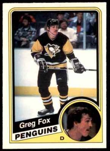 1984-85 O-Pee-Chee Greg Fox Pittsburgh Penguins #175 - Foto 1 di 2
