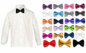 Camicia abito bambino adolescente bianco abbottonato colore fiocco SM-8 - Foto 1 di 25