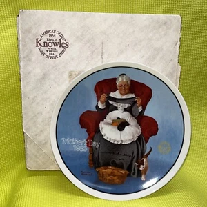 Mending Time 1985 NORMAN ROCKWELL Knowles Collectors Plate original box papers - Picture 1 of 11