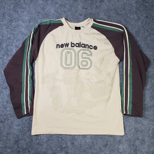 New Balance Shirt Boys Youth L 14-16y Long Sleeve Stripe - Picture 1 of 9