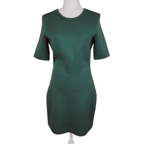 Mini Abito Kate Spade Saturday Trapuntato Spugna Taglia M Verde Pino Maniche Corte