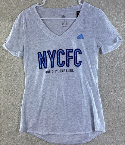 New York City FC MLS New T shirt Adidas Size Small Gray Womens T Shirt Soccer Cover