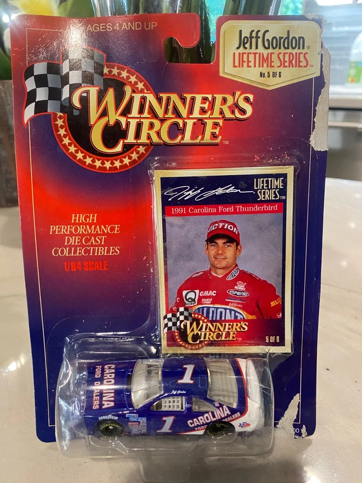 Winners Circle Jeff Gordon #1 1991 Ford Thunderbird Carolina Lifetime 5 Di 6 - Immagine 1 di 1