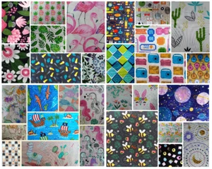 Craft Cotton Fabric Various Designs FQ & 1/2m tropical animal novelty floral sea - Picture 1 of 30