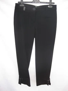 NWT COP.COPINE PARIS BLACK 3/4 LENGTH TROUSERS with ZIPS AT ANKLE SIZE 36 - Picture 1 of 6