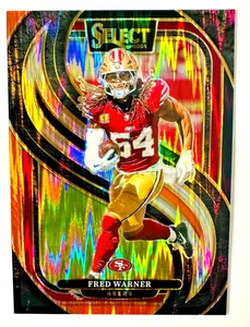 Tarjeta Panini Select Fred Warner 2024 NARANJA NEGRO ROJO Shock Prizm #157 49ers! - Imagen 1 de 3