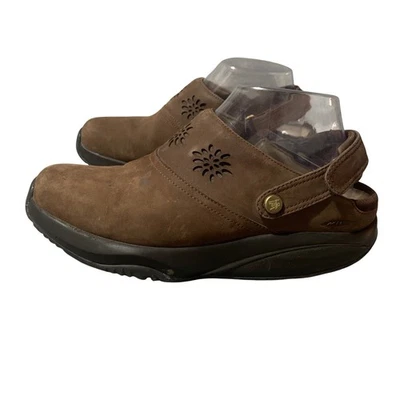 MBT Womens Kipimo Size 8 Brown Suede Flower Cutout Wedge Clogs Sandals Leather - Image 1 of 4