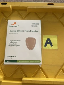 Apósito de espuma sacro con borde - 5 paquetes de adhesivo de silicona 6"X7" impermeable - Imagen 1 de 3