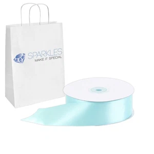 Nastro raso 1,5" larghezza 50 iarde rotolo - blu acqua - mulinelli solidi festa mr - Foto 1 di 4