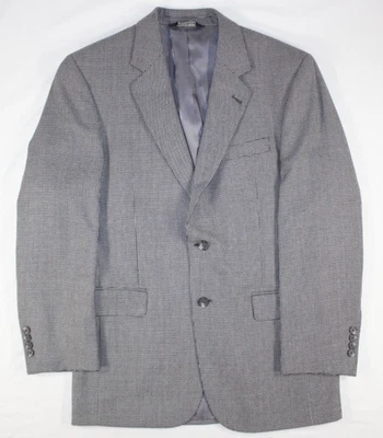 Jos. A. Bank Blazer Mens 38 R Gordon 100% Wool Suit Coat Jacket Houndstooth Gray - Image 1 of 4
