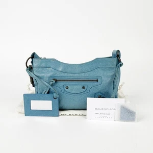 Balenciaga Mini Size Blue Leather Classic Motor Shoulder and Crossbody 52722877 - Picture 1 of 9