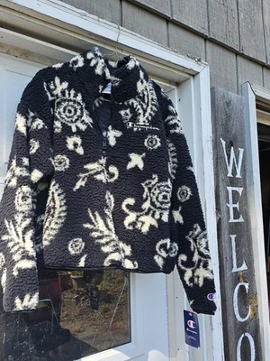 Champion Athletic Wear 1/4 Zip Pullover Sherpa High Pile Paisley Jacket Med M - Image 1 of 4